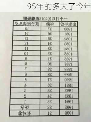 95年的多大了今年-第2张图片-滋味星座网