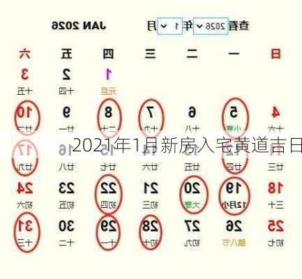 2021年1月新房入宅黄道吉日-第2张图片-滋味星座网