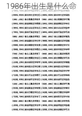 1986年出生是什么命