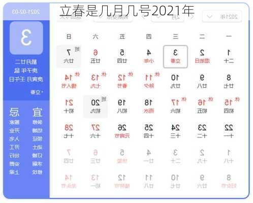 立春是几月几号2021年