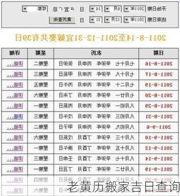 老黄历搬家吉日查询-第2张图片-滋味星座网