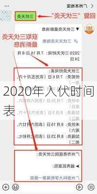 2020年入伏时间表-第2张图片-滋味星座网