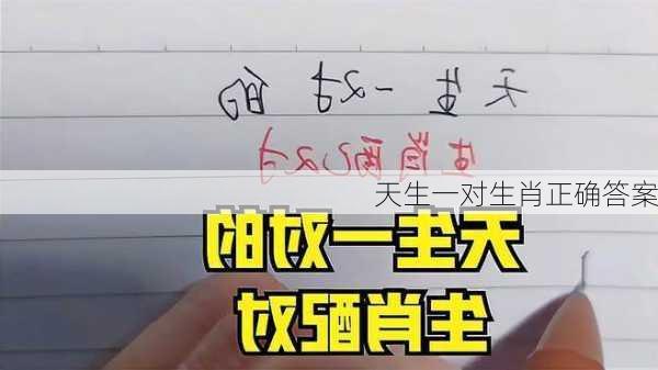 天生一对生肖正确答案