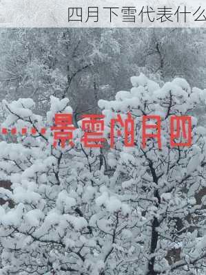 四月下雪代表什么-第1张图片-滋味星座网