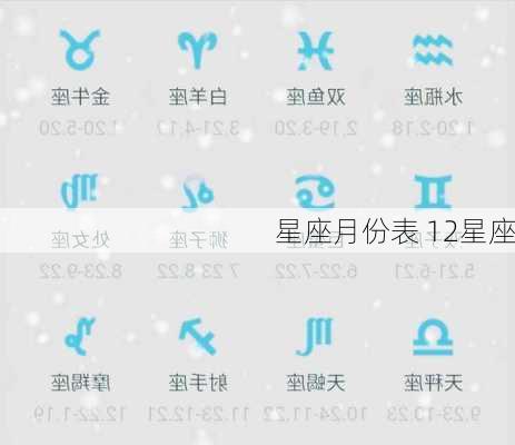 星座月份表 12星座-第2张图片-滋味星座网