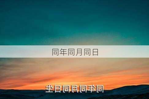 同年同月同日-第3张图片-滋味星座网