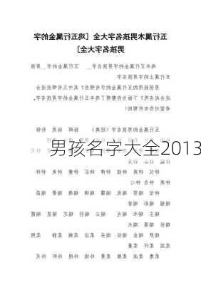 男孩名字大全2013-第3张图片-滋味星座网