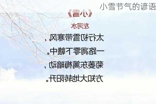 小雪节气的谚语-第3张图片-滋味星座网