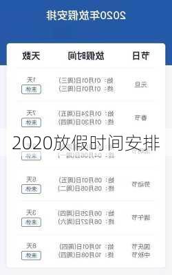 2020放假时间安排-第3张图片-滋味星座网