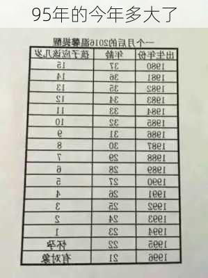 95年的今年多大了-第1张图片-滋味星座网