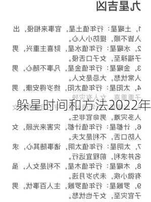 躲星时间和方法2022年-第3张图片-滋味星座网