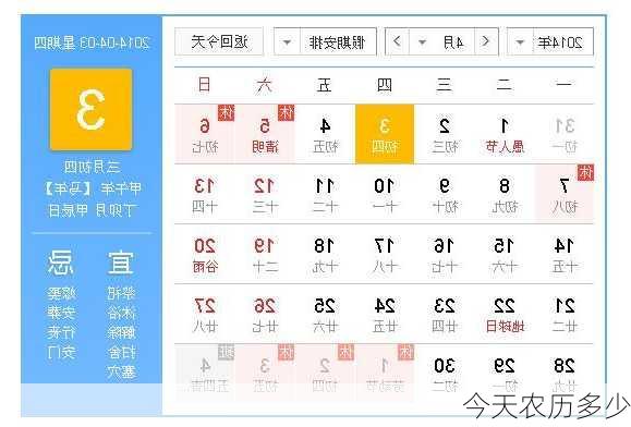 今天农历多少