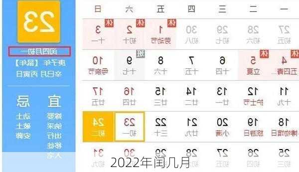 2022年闰几月-第2张图片-滋味星座网