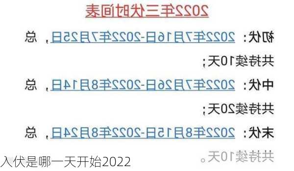 入伏是哪一天开始2022-第1张图片-滋味星座网