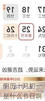 阴历十月初一是什么节日啊