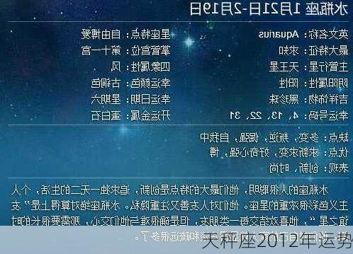 天秤座2012年运势-第2张图片-滋味星座网