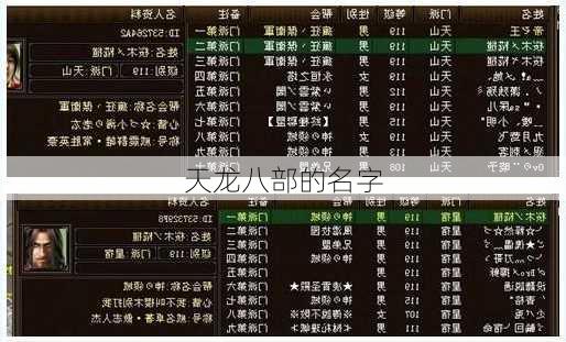 天龙八部的名字