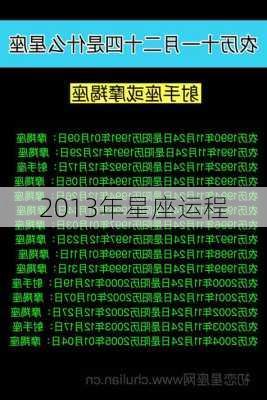 2013年星座运程-第1张图片-滋味星座网