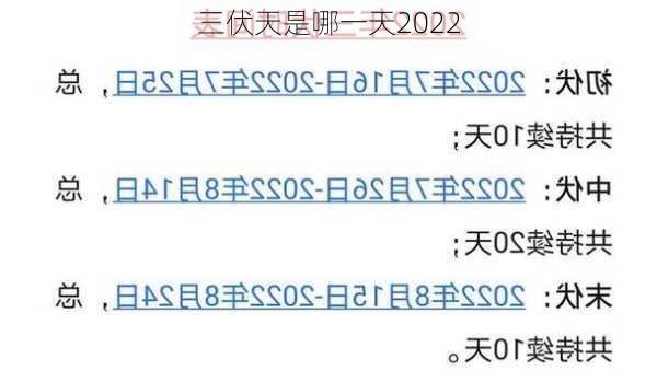 三伏天是哪一天2022-第2张图片-滋味星座网