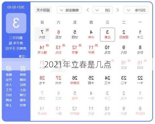 2021年立春是几点