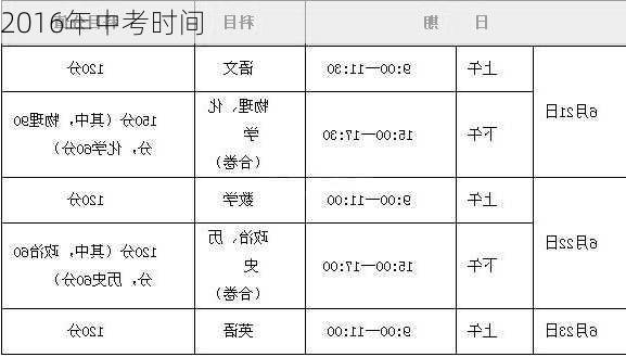 2016年中考时间-第1张图片-滋味星座网