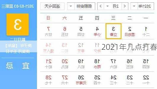 2021年几点打春