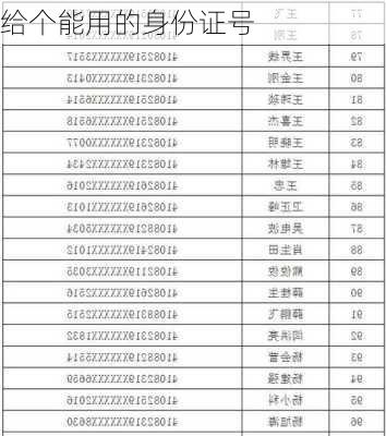 给个能用的身份证号-第1张图片-滋味星座网