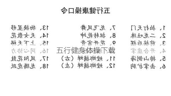 五行健身体操下载-第1张图片-滋味星座网