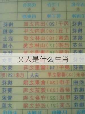 文人是什么生肖