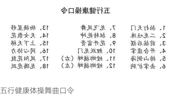 五行健康体操舞曲口令-第1张图片-滋味星座网