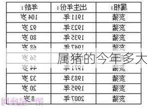 属猪的今年多大-第1张图片-滋味星座网