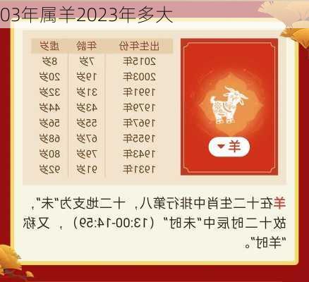 03年属羊2023年多大-第1张图片-滋味星座网