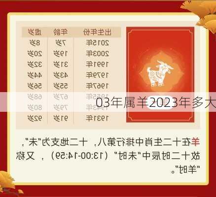 03年属羊2023年多大-第2张图片-滋味星座网