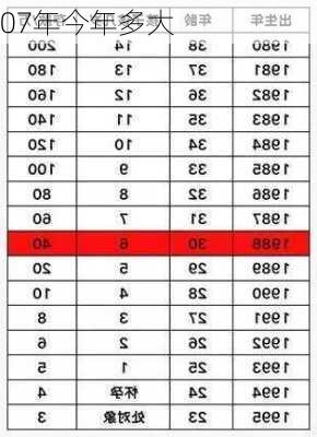 07年今年多大-第2张图片-滋味星座网