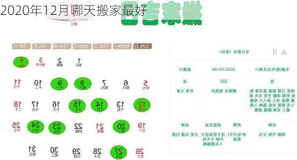 2020年12月哪天搬家最好-第1张图片-滋味星座网