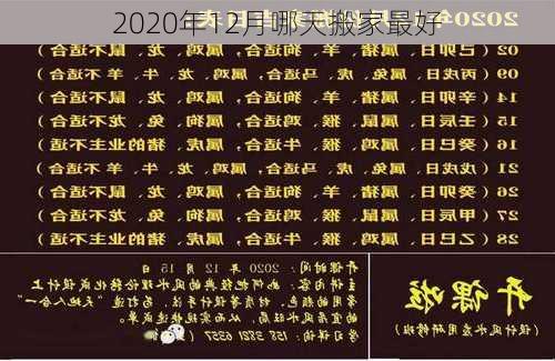 2020年12月哪天搬家最好-第2张图片-滋味星座网