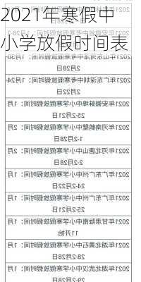 2021年寒假中小学放假时间表-第3张图片-滋味星座网