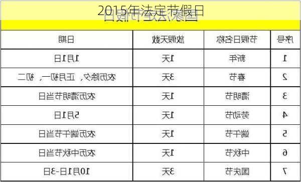 2015年法定节假日-第1张图片-滋味星座网