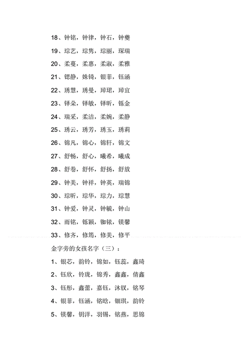 带金字旁的女孩名字-第1张图片-滋味星座网