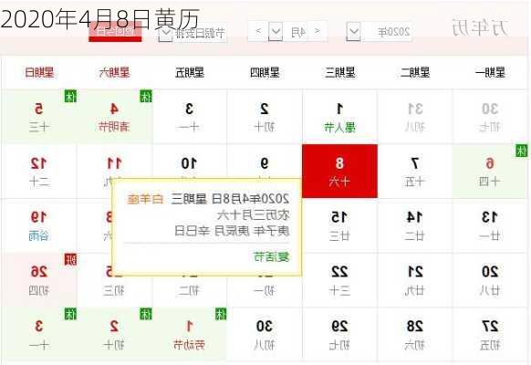 2020年4月8日黄历-第1张图片-滋味星座网