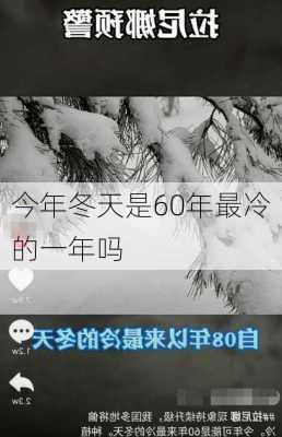 今年冬天是60年最冷的一年吗-第3张图片-滋味星座网