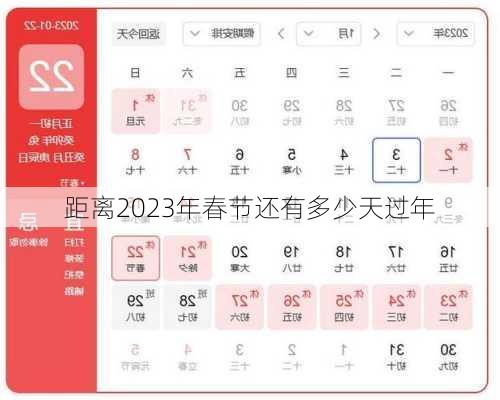 距离2023年春节还有多少天过年