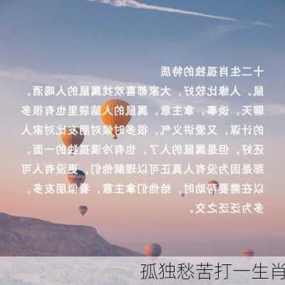 孤独愁苦打一生肖-第1张图片-滋味星座网