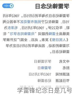 学雷锋纪念日是几号-第2张图片-滋味星座网