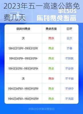 2023年五一高速公路免费几天-第2张图片-滋味星座网