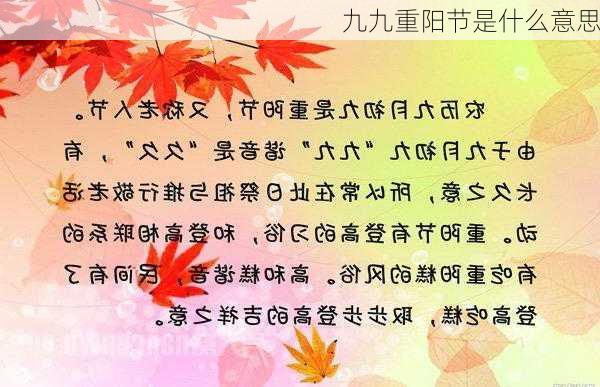 九九重阳节是什么意思