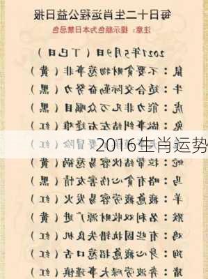 2016生肖运势-第3张图片-滋味星座网