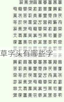 草字头有哪些字-第2张图片-滋味星座网