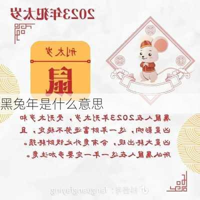 黑兔年是什么意思-第2张图片-滋味星座网