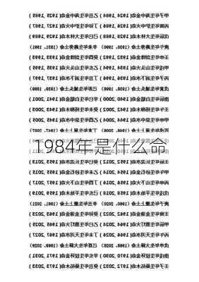 1984年是什么命-第3张图片-滋味星座网